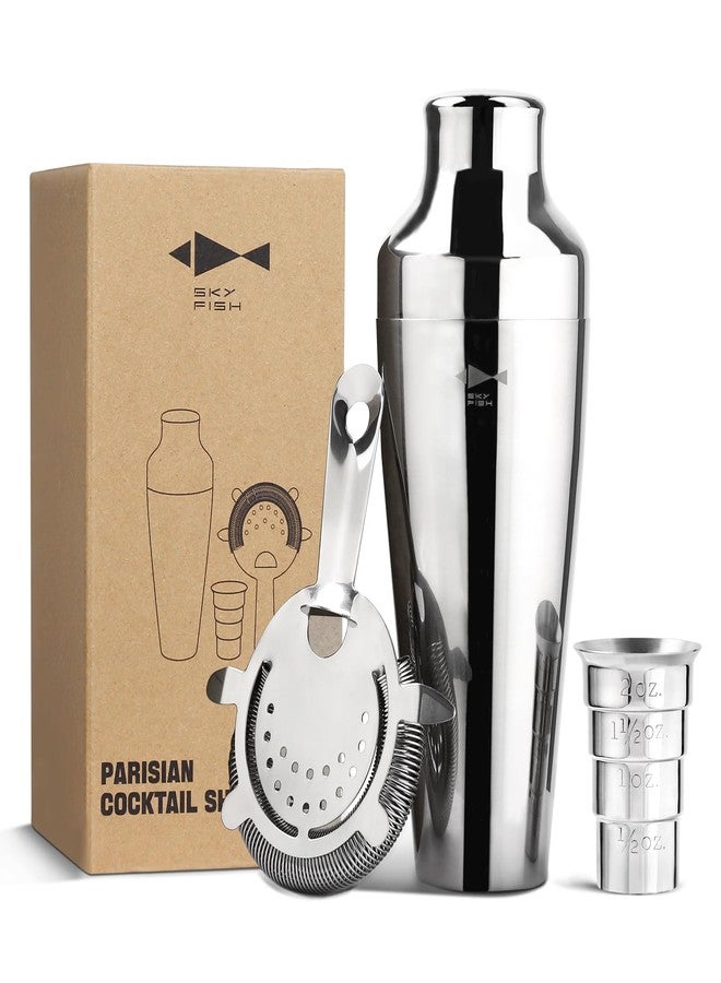 Skyfish SKY FISH Barware Set 3-Piece Stainless Steel Bartender Kit - Cocktail Shaker, Jigger with Measurements, Hawthorn Strainer - Suit for Home Bars & Professional Mixologists - Image 1